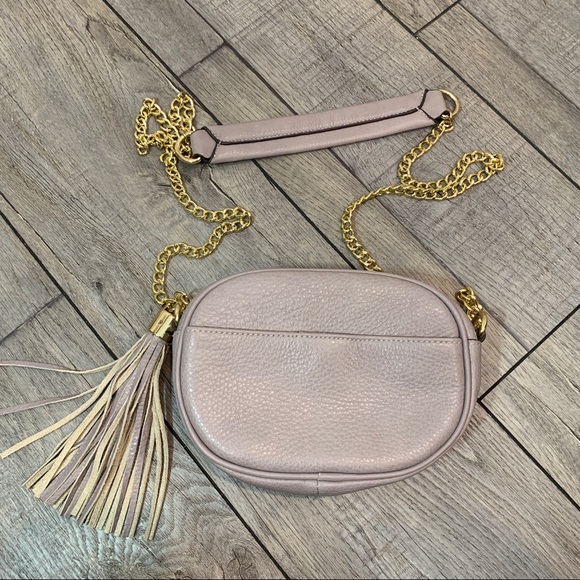 G. I. L. I. Italian Purple Gray Pebbled Leather Crossbody Bag - Picture 2 of 12